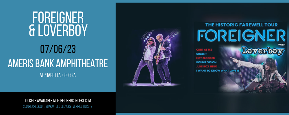 Foreigner & Loverboy at Foreigner Concerts tickets Foreigner & Loverboy at Foreigner Concerts